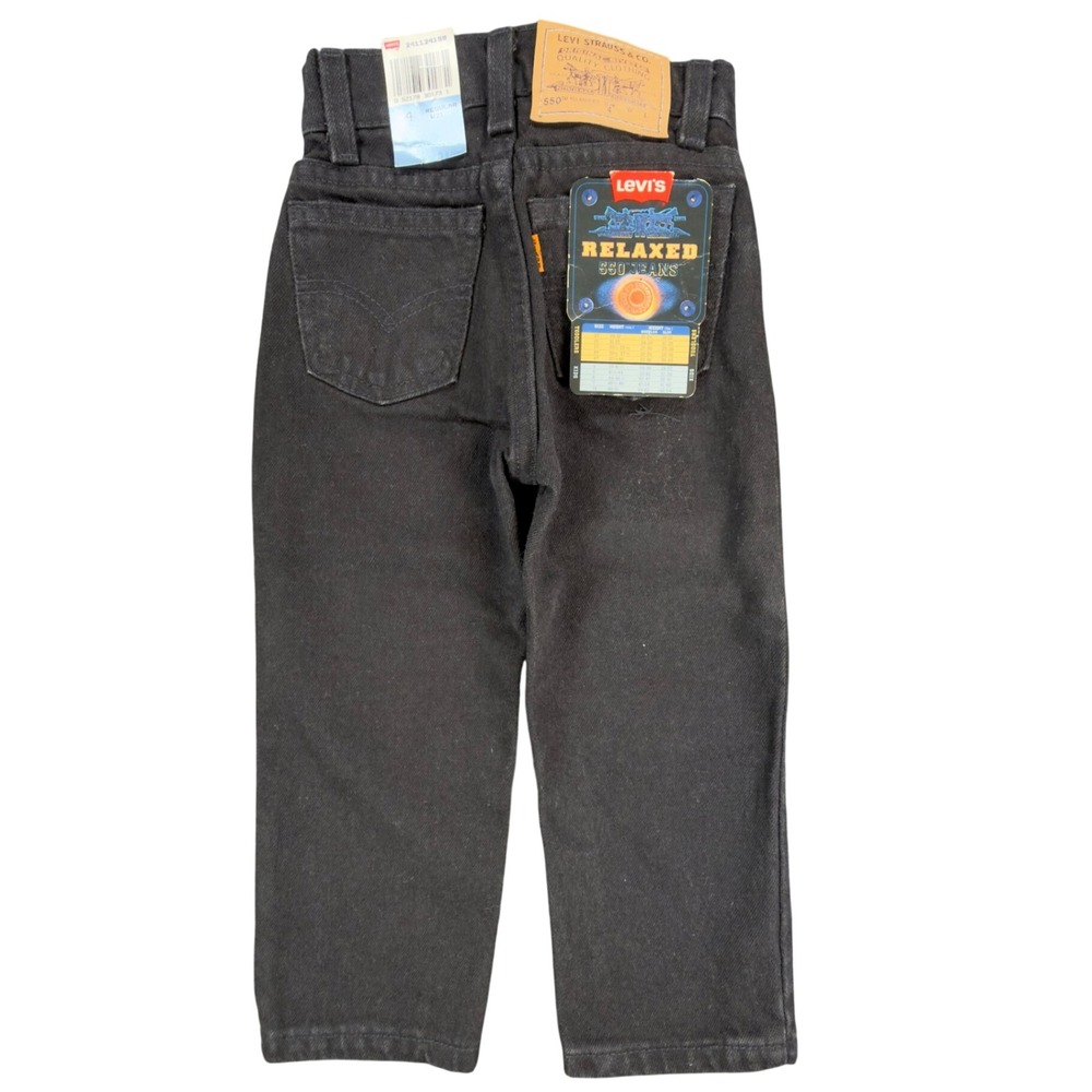 Levi's Vintage 90s 550 Relaxed Fit Jeans Kids 4 Black Made in USA NWT